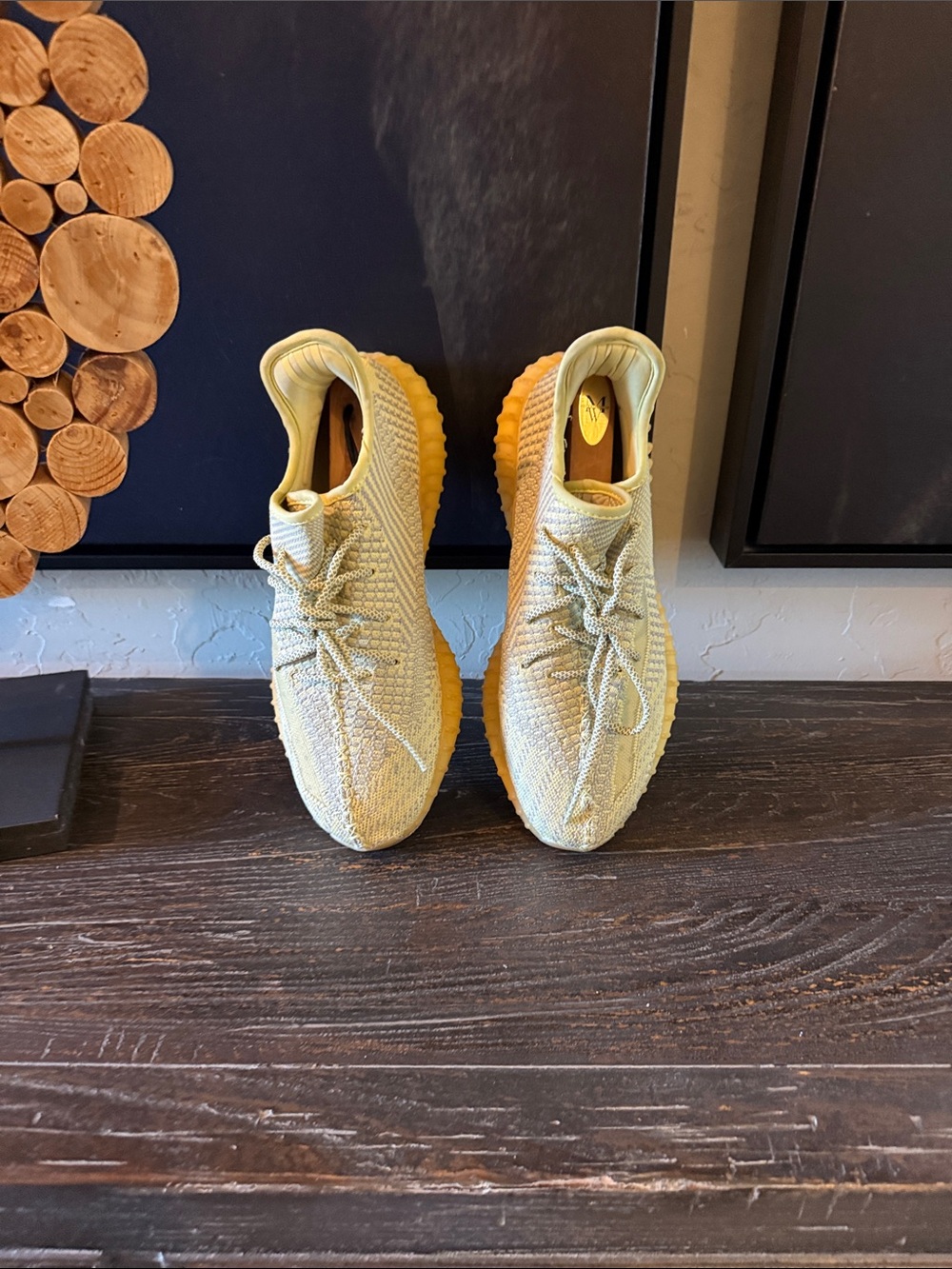 Yeezy Boost 350 V2 Pale Yellow Knit Sneakers - Picture 5 of 6